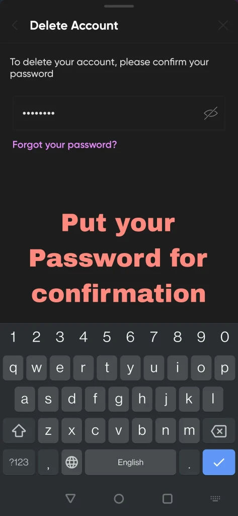 Picsart wants your password for confirmation