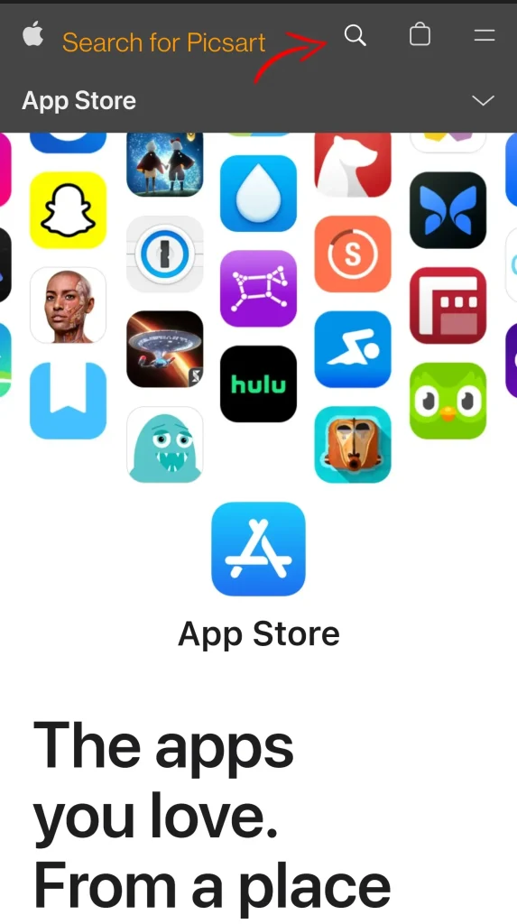 Search "Picsart" in App Store